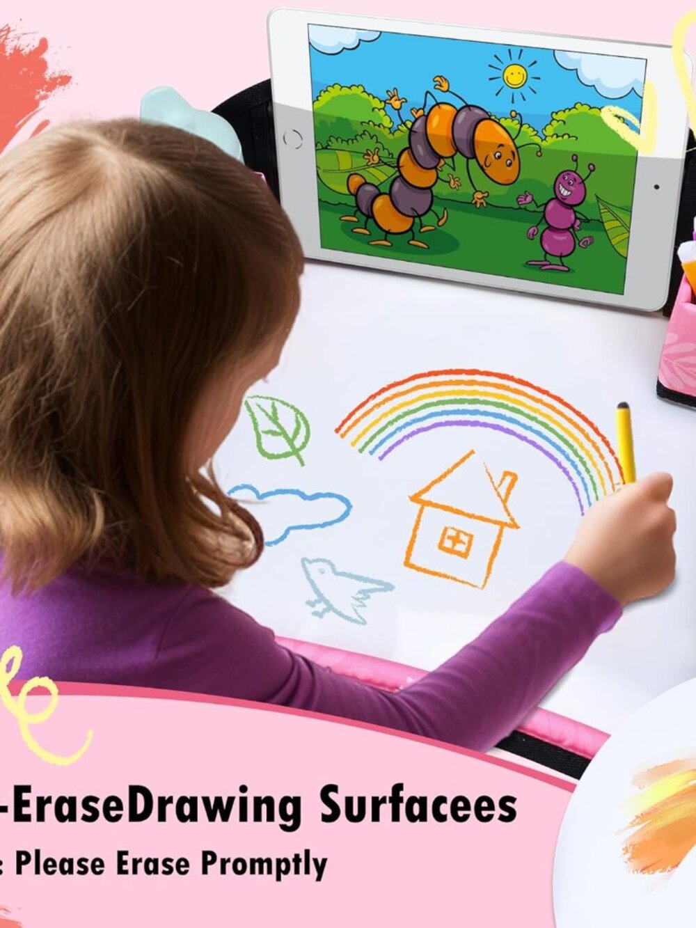 Kids Travel Tray, Car Seat Tray for kids Travel, Toddler Road Trip Essentials Wi - Picture 6 of 9